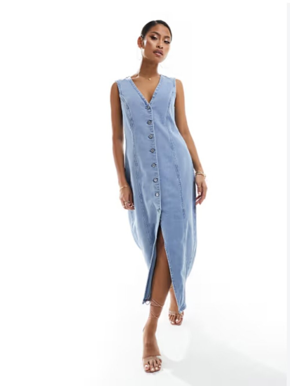 Abercrombie & Fitch | Denim Button Dress | L